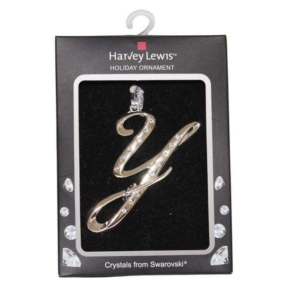 Letter Y Ornament Silver with Crystals NWT - Picture 2 of 3